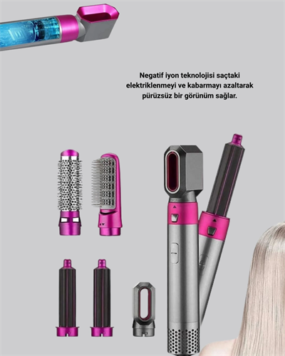 5’i 1 Arada Saç Şekillendirici Set Kuaför Düzeyinde Performans ve Ergonomik Tasarım