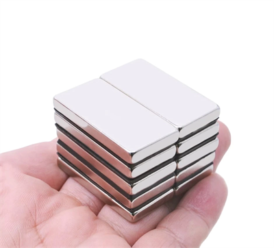 5li Set: N35 Sınıfı 40x20x5 mm Köşeli Neodyum Mıknatıs (Nikel Kaplama)