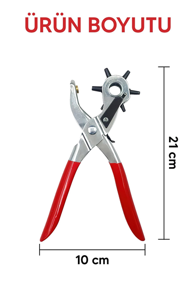 6 Başlıklı Döner Kemer Delme Aleti Metal Delik Açıcı Pense, Deri Kanvas Kemer Delme Makinesi