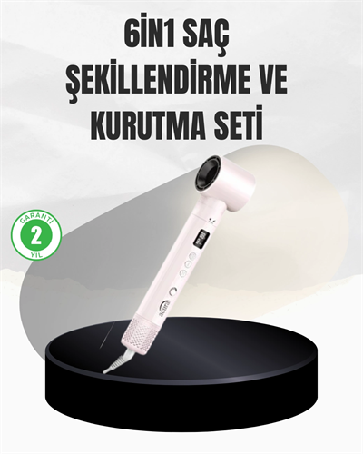 6 Başlıklı Hızlı Kurutma ve Bukle Şekillendirme Seti