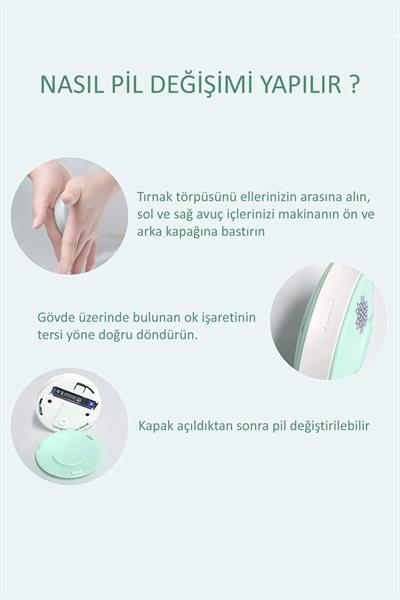 6 Başlıklı Pilli Tırnak Törpüsü ( Bebekler Kullanılabilir )  (3936)