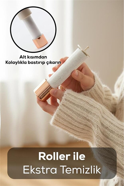 6 Bıçaklı 2 Kademeli  Tüy Tiftik  Şarjlı   Temizleme Makinesi Ve Tüy Toplama Rulosu (Yedek Bıçaklı)