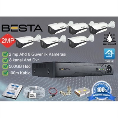 6 Dış Mekan Kameralı Her Şey Dahil Güvenlik Kamera Seti