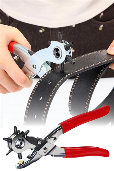 6 Farklı Uçlu Kemer Delme Pensesi Deri Kemer ve Kumaş İçin Ayarlanabilir Delik Açıcı El Aleti