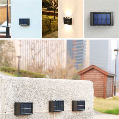 6 Ledli Solar Güneş Enerjili Aplik Led, Dekoratif Duvar Monteli Gün Işığı Led Bx40