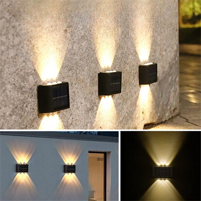 6 Ledli Solar Güneş Enerjili Aplik Led, Dekoratif Duvar Monteli Gün Işığı Led Bx40