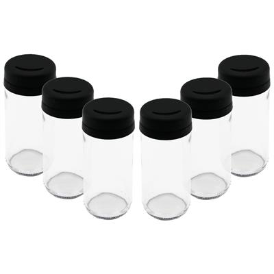 6 PCS CAM - 225ML BAHARATLIK - TUZLUK PLASTİK KAPAK (3936)