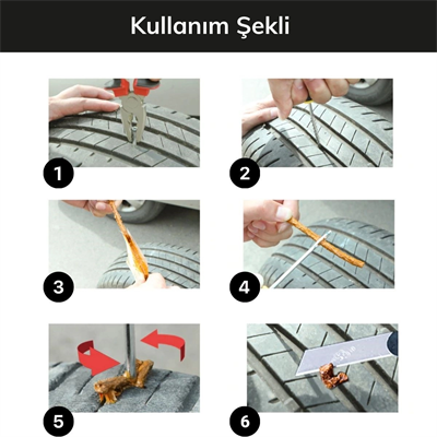 6 Parça Araba Motosiklet Otomobil Bisiklet Lastik Tamir Kiti Araç Bakım Seti Bx40