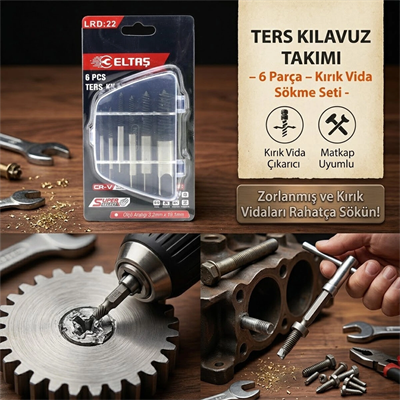 6 Pcs  Hasarlı Vida Çıkarıcı Set -  Sola Dönen  Klavuz Uç Bx40
