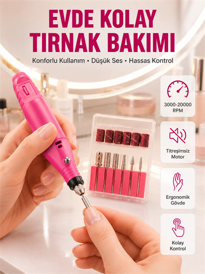 6 Uçlu Elektrikli Manikür Pedikür Seti Yeni Nesil