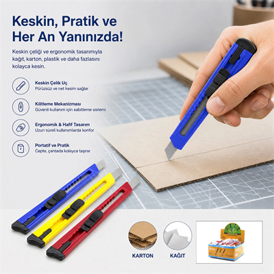 60 Adet Küçük Plastik Falçata Maket Bıçak Bx40