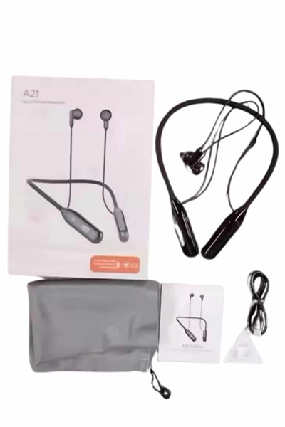 60 Saat Kablolu Boyun Askılı Dijital Göstergeli Bluetooth Kulaklığı