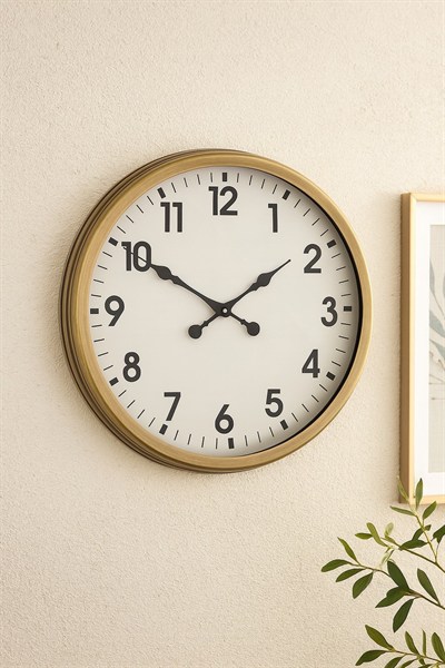 60 cm Eskitme Metal Standart Duvar Saati