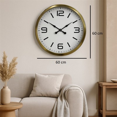60 cm Gold Metal Dekoratif Duvar Saati