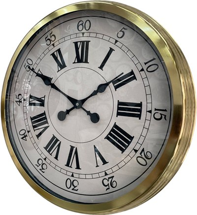 60 cm Gold Metal Dekoratif Roma Rakamlı Duvar Saati