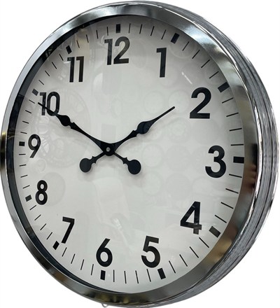 60 cm Krom Metal Duvar Saati