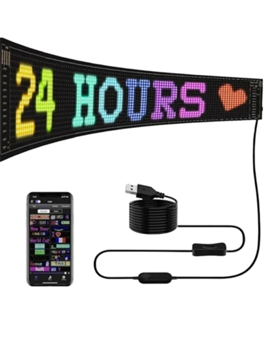 60 cm LED Matrix Panel 16x96 Piksel Bluetooth Kontrollü RGB Kayan Yazı Ekranı