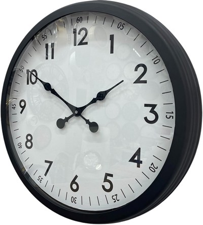 60 cm Siyah Dekoratif Metal Duvar Saati