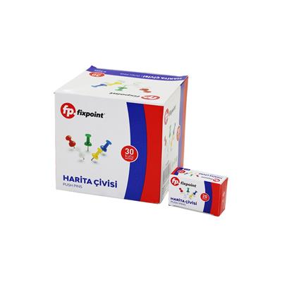 600 ADET HARİTA ÇİVİSİ RENKLİ = 20PCS X 30 (3936)