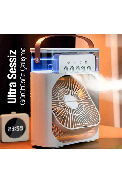 600 Ml Kapasiteli Ultrasonik Hava Nemlendirici ve Aromaterapi Difüzörü, RGB Aydınlatmalı Beyaz Model