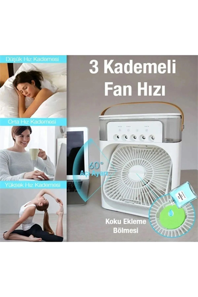 600 Ml Kapasiteli Ultrasonik Hava Nemlendirici ve Aromaterapi Difüzörü, RGB Aydınlatmalı Beyaz Model