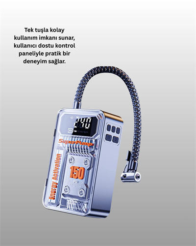 6000mAh Bataryalı LED Ekranlı Akıllı Hava Kompresörü