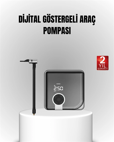 6000mAh Bataryalı Type-C Şarjlı Mini Hava Kompresörü LED Işıklı