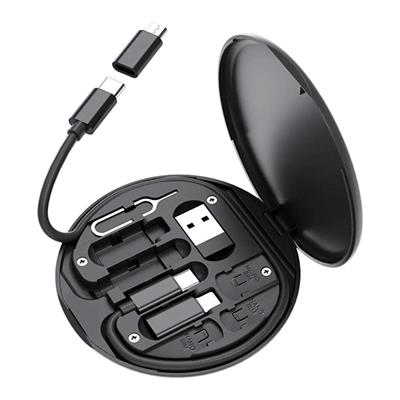 60w Destekli Kablo Kutusu Seyahat Kablo Seti 5'i 1 arada USB Type-C Şarj Kablosu Seti (3936)
