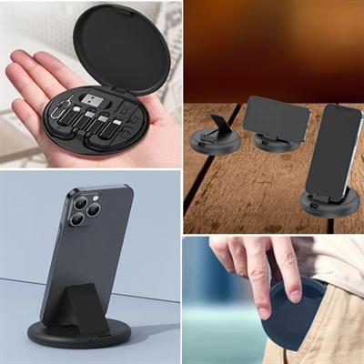 60w Destekli Kablo Kutusu Seyahat Kablo Seti 5'i 1 arada USB Type-C Şarj Kablosu Seti (3936)