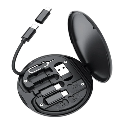 60w Destekli Kablo Kutusu Seyahat Kablo Seti 5'i 1 Arada Usb Type-c Şarj Kablosu Seti Bx40