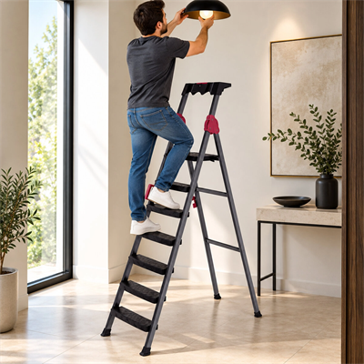 6+1 Basamaklı Metal Merdiven 150kg.taşıma Bx40