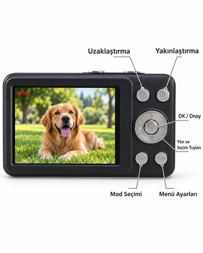 64 GB’a Kadar Hafıza Kartı Destekli Siyah Dijital Fotoğraf Makinesi