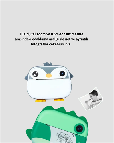 64GB TF Kart Destekli Çoklu Dil Seçeneği Sunan Anında Baskı Kamera