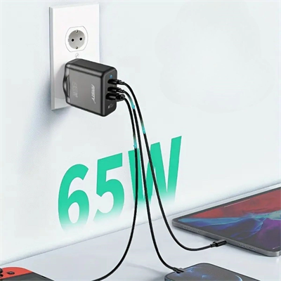 65w Hızlı Şarj Edebilen Type C Uçlu Şarj Aleti Bx40