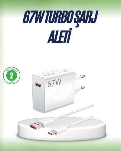 67 Watt Çift Turbo Şarj Adaptörü  Reno 4 5 6 Uyumlu