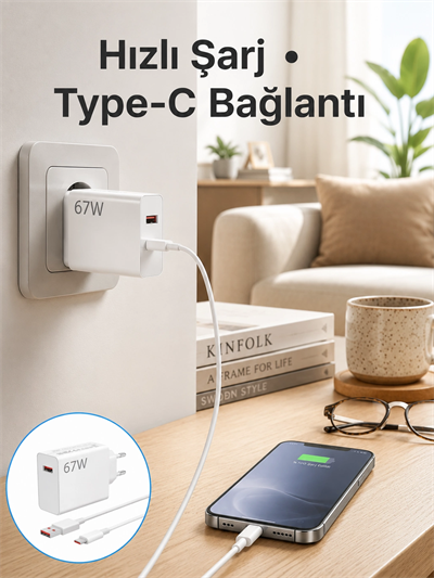 67 Watt Hızlı Şarj Aleti Poco F2 F3 F4 Uyumlu Yeni Nesil