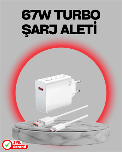 67 Watt Turbo Destekli Şarj Cihazı Honor 50 70 90 Uyumlu