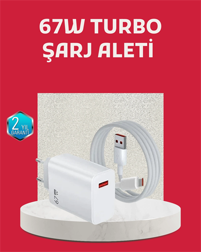 67 Watt Turbo Şarj Cihazı Motorola G30 G50 G60 G82 Uyumlu