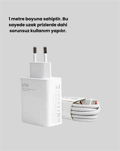 67 Watt Type C Hızlı Şarj Başlık Xiaomi Black Shark Uyumlu Yeni Nesil