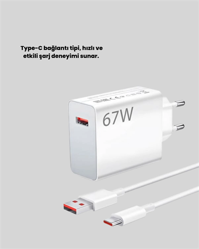 67 Watt Type C Hızlı Şarj Başlık Xiaomi Black Shark Uyumlu Yeni Nesil