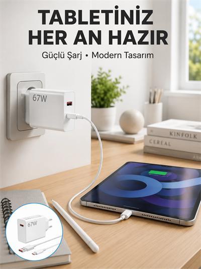 67 Watt Type C Hızlı Şarj Başlık Xiaomi Black Shark Uyumlu Yeni Nesil