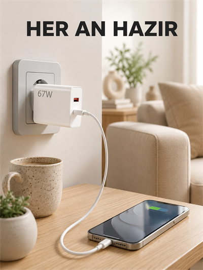 67 Watt Type C Şarj Adaptörü Asus Zenfone 7 8 9 Uyumlu Yeni Nesil