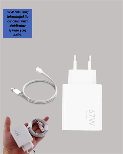 67W Hızlı Şarj Cihazı Yüksek Isı Dayanımlı Type-C Set