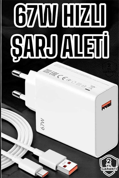 67W Şarj Aleti Turbo Hızlı Type-C Şarj