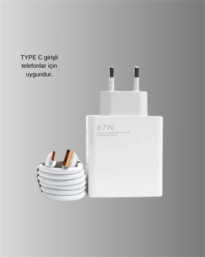 67W Turbo Type-C Hızlı Şarj Adaptörü – Akıllı Koruma Çipli, Hızlı Şarj Destekli