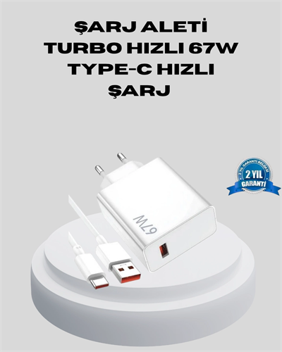 67W Type-C Turbo Şarj Cihazı – Aşırı Akım ve Isı Koruması, Seyahat Uyumlu