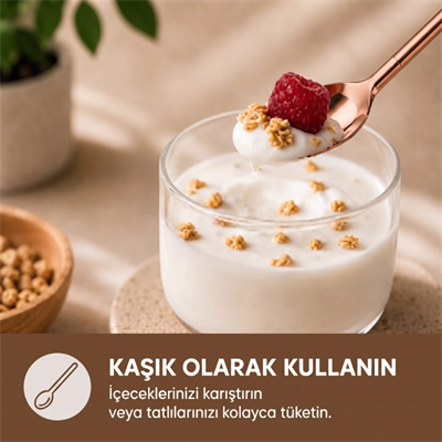 6lı Kaşıklı Pipet Seti - Bronz - Pipet Temizleme Fırçası