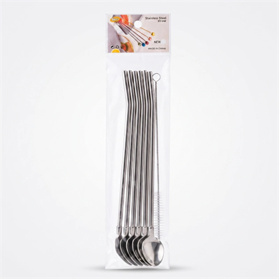 6lı Kaşıklı Pipet Seti - Metal - Pipet Temizleme Fırçası