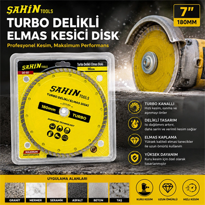 7 İnç  - 180mm Mermer Kesici Disk  Ty-157 Bx40