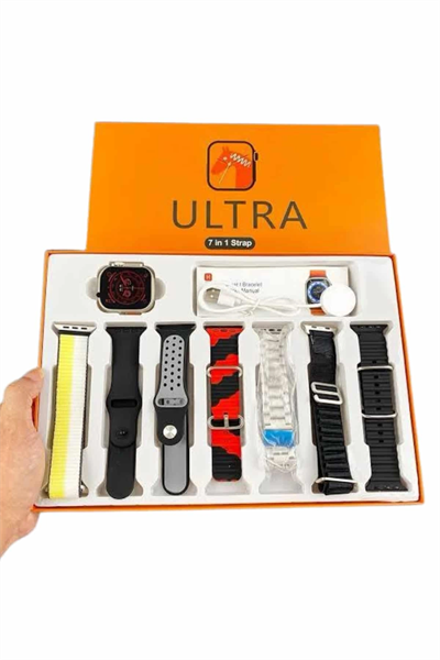 7 Kordonlu Akıllı Saat Plastik Kordon Hasır Kordon Çelik Kordon